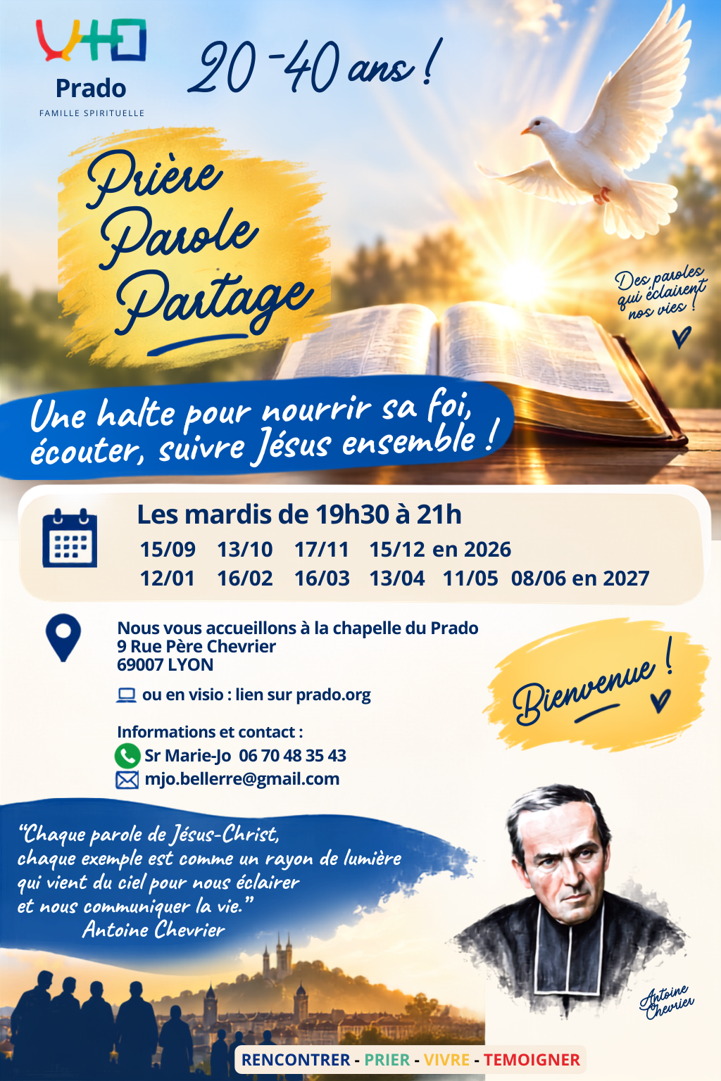 Prière Parole Partage pour les jeunes de 20 à 40 ans